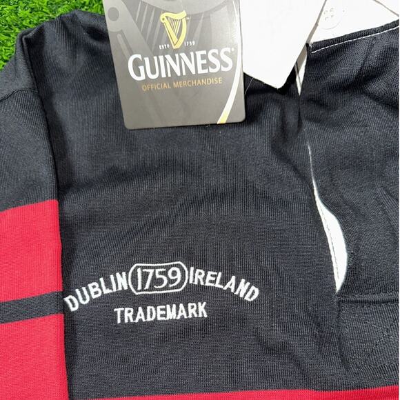 Guinness Rugby Polo Red Black St. James's Gate Dublin Men's Polo Shirt Size XL - Picture 5 of 10